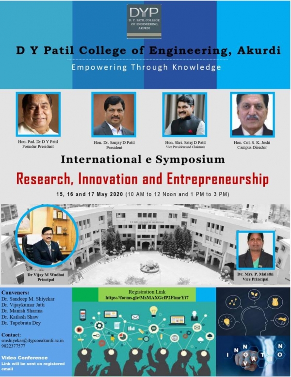 DYPCoE has organized International e- Symposium from 15th May to 17th May 2020.